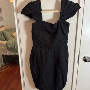 3.1 PHILLIP LIM black pleated cocktail dress